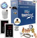 SteamSpa 4.5kW Steam Sauna Generator Executive Bundle 240V Steam Generator with Touch Pad, Steamheads, Pressure Relief Valve, Built-in Auto Drain, LED Light, Filter and Quick Install Kit EXT450CH-A