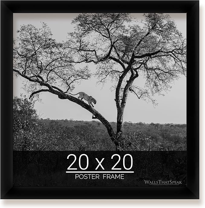 wallsthatspeak 20x20 Black Picture Frame for Puzzles Posters Photos or Artwork