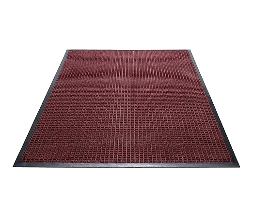Guardian WaterGuard Indoor/Outdoor Wiper Scraper Floor Mat, Rubber/Nylon, 3'x4', Red