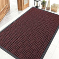 OLANLY Front Door Mat Outside Entrance 47x32, Absorbent, Heavy Duty Sturdy Natural Rubber Doormat Indoor Outdoor, Non-Slip, Stain and Fade Resistant, Low Profile Floor Mat for Entryway, Burgundy