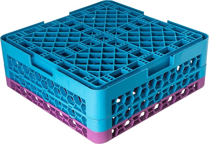 CFS OptiClean 49-Compartment Glass Rack with 2 Extenders Lavender