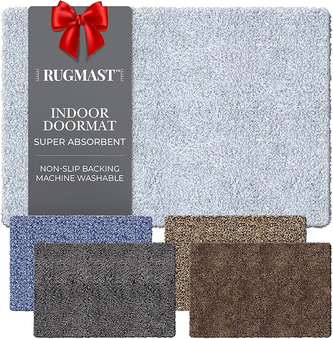 Premium Microfiber Indoor Door Mat – 24"x36" Washable Entry Mat, Non-Slip, Waterproof Backing, Super Absorbent, Low Profile Entryway Doormat for Indoor Entrance