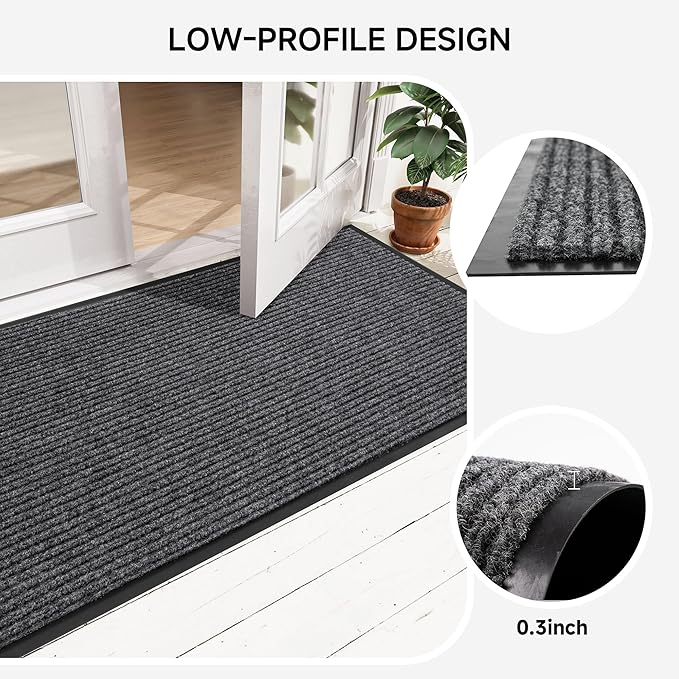 Front Door Mat Outside Entrance, 120" x 36" Sturdy Indoor Outdoor Mats for Entryway, Low Profile Welcome Doormat for Home Entrance, Non Slip Shoe Scraper Mat, Ideal for High Traffic Area