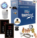 SteamSpa 4.5kW Steam Sauna Generator Executive Bundle 240V Steam Generator with Touch Pad, Steamheads, Pressure Relief Valve, Built-in Auto Drain, LED Light, Filter and Quick Install Kit EXT450OB-A