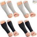 OriStout 4 Pairs Forearm Sleeves, Arm Protectors for Thin Skin and Bruising, Level 3 Cut Resistant Sleeves, Arm Protection for Gardening, Yard Working, Pet Grooming, Black and Grey