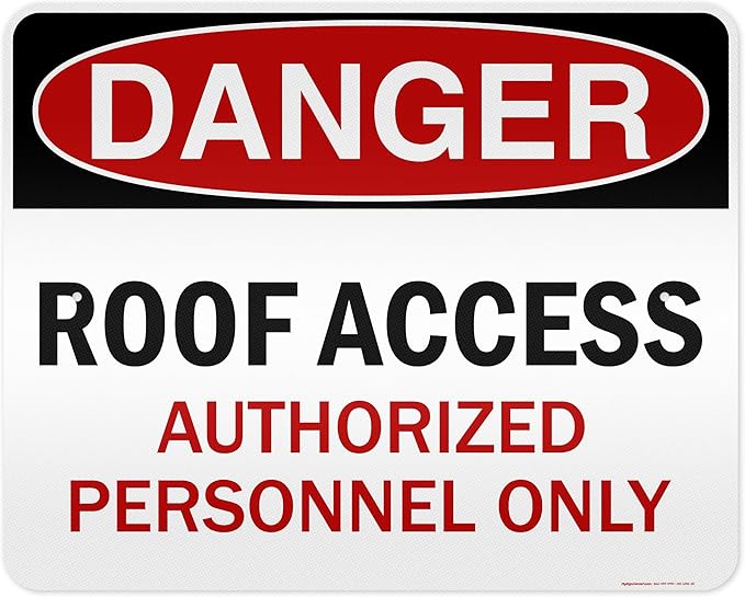 Danger Roof Access Authorized Personnel Only Sign, 24x30 Inches, 3M EGP Reflective, Rust Free .080 Aluminum, Fade Resistant, Made in USA by My Sign Center