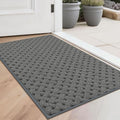 BEQHAUSE Dirt Trapper Door Mat Non-Slip Entryway Rugs Stain Resistant Absorbent Dog Doormats Woven-Look Washable Welcome Floor Doormat for Front Back Door, Muddy Wet Shoes & Paws, 20" x 32", Grey