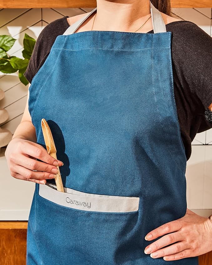 Caraway Apron - 100% Organic Cotton Apron - Features 2 Pockets & Adjustable Neck Strap