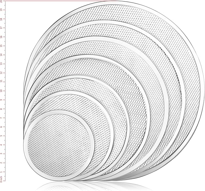 New Star Foodservice 50974 Restaurant-Grade Aluminum Pizza Baking Screen, Seamless, 16-Inch, Pack of 6