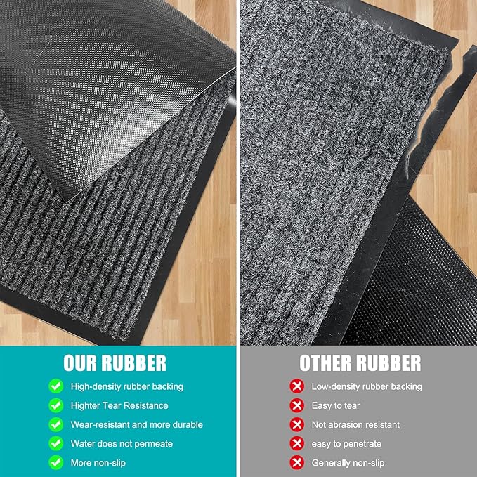Azadx 3'x5' Front Door Mat Heavy Duty Indoor Outdoor Door Mat Non-Slip Backing Doormat for Entryway Stain and Fade Resistant Commercial Floor Mats Entry Mat Low Profile Welcome Door Mats