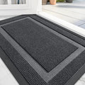 OLANLY Front Door Mat Indoor Outdoor Entrance, Waterproof All-Season, All-Weather Doormat, Sturdy Natural Rubber, Fade Resistant, Low Profile, Easy Clean Patio Porch Entryway Mat, 59x40, Grey