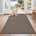 BEQHAUSE Dirt Trapper Door Mat Non-Slip Entryway Rugs Stain Resistant Absorbent Dog Doormats Woven-Look Washable Welcome Floor Doormat for Front Back Door, Muddy Wet Shoes & Paws, 36" x 60", Brown