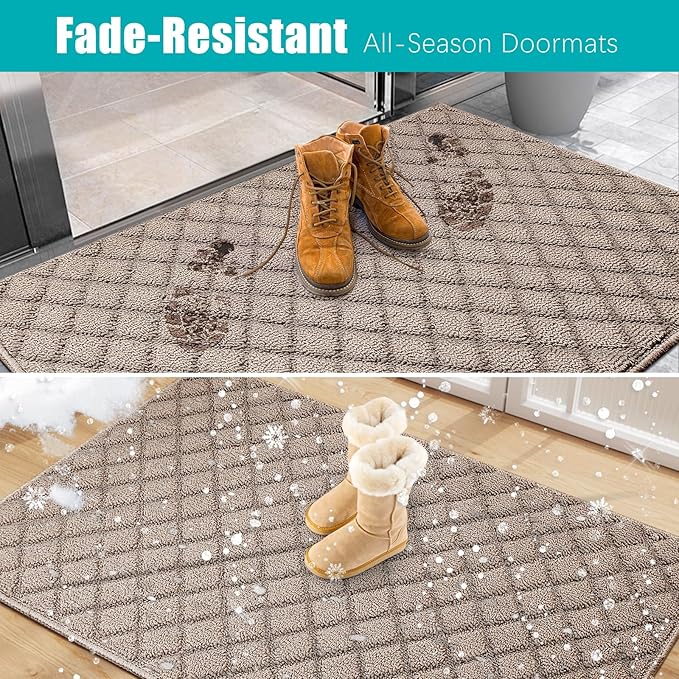 Azadx 3'x5' Front Entryway Door Mat Non Slip Indoor Door mats Washable Entry Mats Welcome Doormat Dirt Trapper for House Entry Low Profile Doormat Indoor Entrance Mat