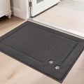 BEQHAUSE Dog Door Mat for Muddy Paws 20"x32" Dirt Trapper Absorbent Doormat Non Slip Entryway Rugs Washable Stain Resistant Welcome Floor Mat Soft Low-Profile for Front Back Door, Dark Grey