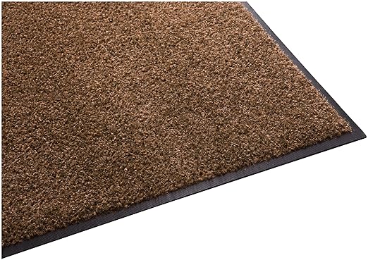 Guardian Platinum Series Indoor Wiper Floor Mat, Rubber with Nylon Carpet, 2'x10', Brown