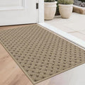 BEQHAUSE Dirt Trapper Door Mat Non-Slip Entryway Rugs Stain Resistant Absorbent Dog Doormats Woven-Look Washable Welcome Floor Doormat for Front Back Door, Muddy Wet Shoes & Paws, 20" x 32", Beige