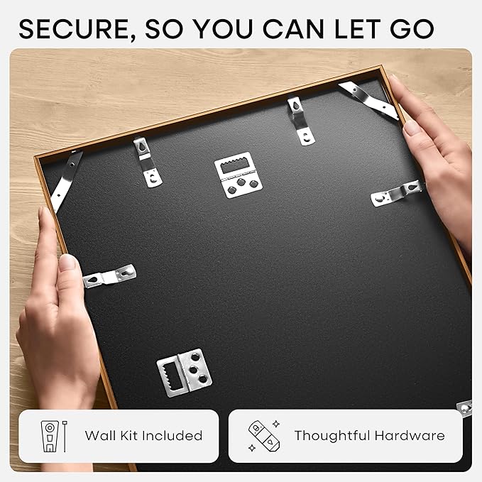 Homeforia 11x22 Bronze Newspaper Frame, High End Metal 11 x 22 Picture Frame without Mat, 22x11 Thin Bronze Poster Frames for Wall, 11by22 inch Display Photo Frames, Tempered Glass, Wall Kit, Set of 2