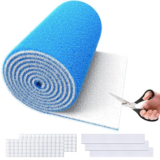 MERV 8 Air Vent Filters, 20" x 90"Cut to Fit Air Filter Material (80+ Filters),Electrostatic Triple Vent Filter for Floor, Ceiling, HVAC & RV Vents, Includes 48 Adhesive Hook Tape