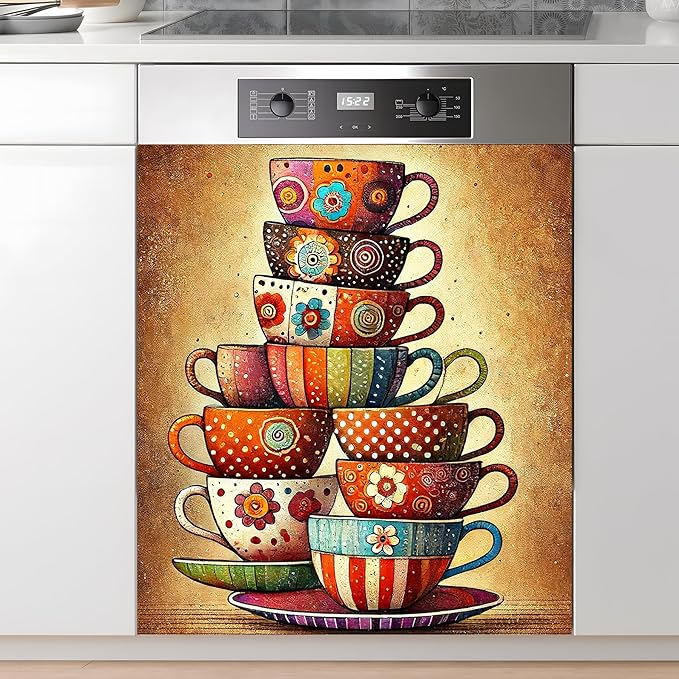 Dishwasher Magnet Sticker Cover Panel Decal Refrigerator Magnetic Sticker Decorative for Kitchen Decoration,Fridge Door Cover, Appliances Stickers 23"x26"