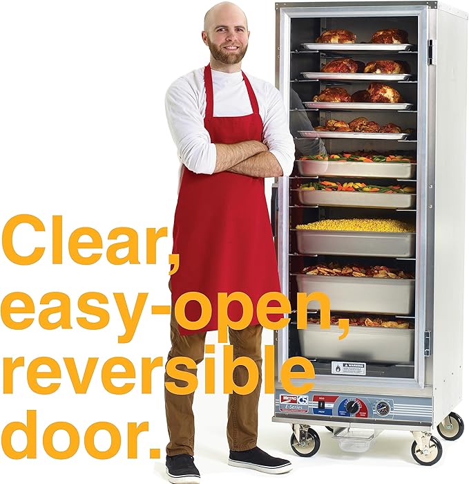 METRO C5 E-Series Non-Insulated Holding and Proofing Cabinet with Adjustable Universal Slides - 24 Food Pan Capacity - Full-Height, Easy-Open, Reversible Door - NSF and UL Listed