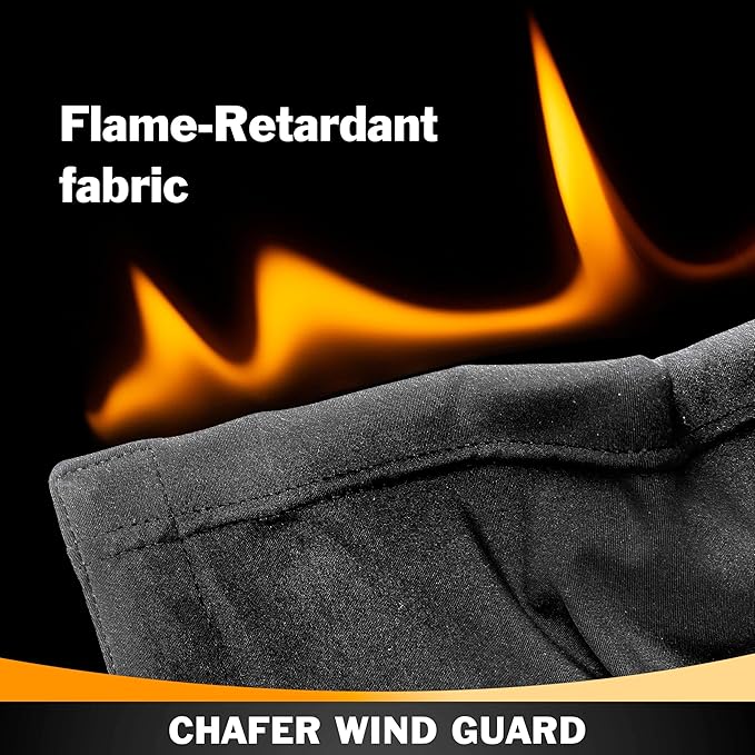 Chafer Wind Guard 4-Pack, Flame Retardant Fabric Cover for Buffet Food Warmers, Catering Events