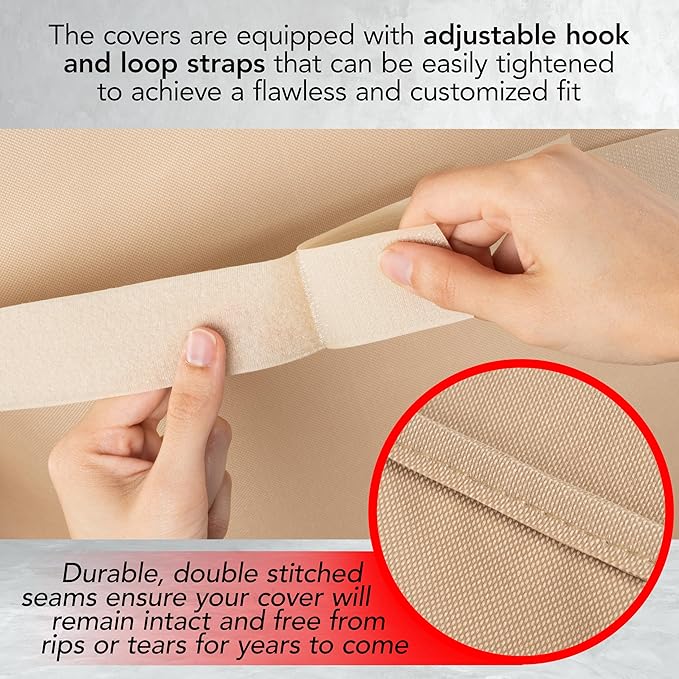 Heavy Duty BBQ Grill Cover for Outdoor Grill, 60 Inch – Waterproof, Weather Resistant, UV & Fade Resistant with Adjustable Straps – Gas Grill Cover for Weber, Genesis, Charbroil, etc. Tan