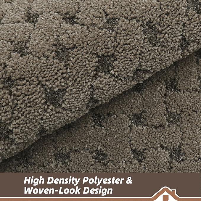 BEQHAUSE Dirt Trapper Door Mat Non-Slip Entryway Rugs Stain Resistant Absorbent Dog Doormats Woven-Look Washable Welcome Floor Doormat for Front Back Door, Muddy Wet Shoes & Paws, 24" x 36", Brown