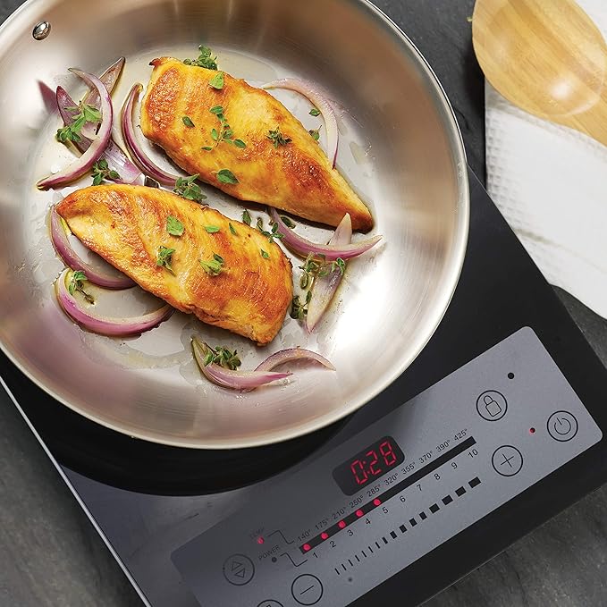 Tramontina Signature Tri-Ply Clad Stainless Steel 11-Inch Square Grill Pan, Induction-Ready, Dishwasher-Safe, NSF-Certified, Made in Brazil