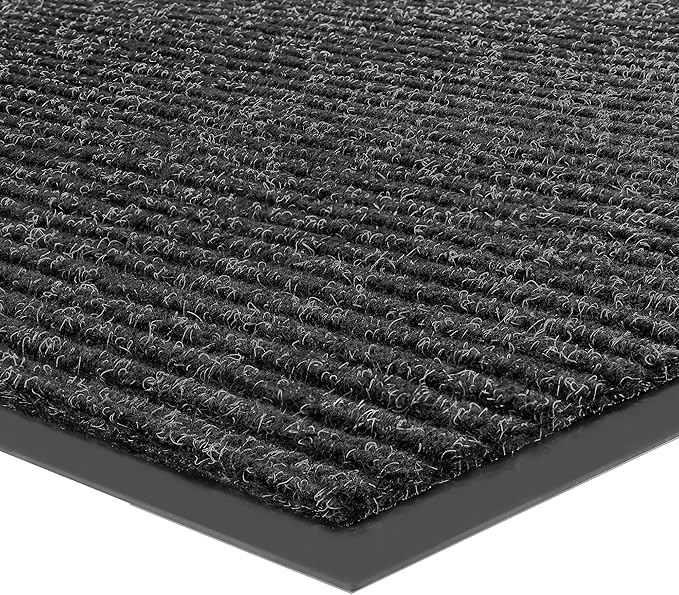 Front Door Mat, Heavy Duty Indoor Outdoor Doormat for Entryway, 60" x 36" Low Profile Outdoor Mats for Home Entrance, Stain and Fade Resistant Welcome Mat for High Traffic Area, Black