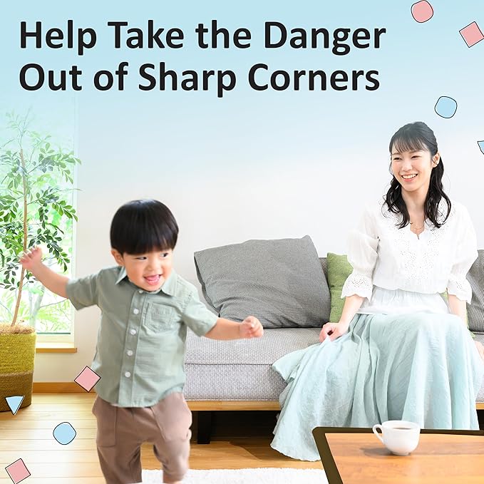 Baby Proofing Edge and Corner Guard Protector Set for Back to School, 20.4 ft Edges & 8 Foam Corners, Furniture and Table Child Baby Proof Bumpers, Pre-Taped Corner Cushions-Coffee Brown