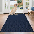 BEQHAUSE Dirt Trapper Door Mat Non-Slip Entryway Rugs Stain Resistant Absorbent Dog Doormats Woven-Look Washable Welcome Floor Doormat for Front Back Door, Muddy Wet Shoes & Paws, 36" x 60", Blue