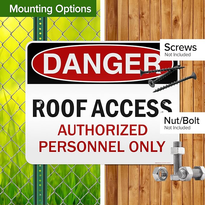 Danger Roof Access Authorized Personnel Only Sign, 24x30 Inches, 3M EGP Reflective, Rust Free .080 Aluminum, Fade Resistant, Made in USA by My Sign Center