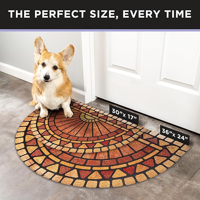 ubdyo Unique Design Door mat - Low Pile Front Doormat Outside Entrance for Efficient Dirt Trapping - All Weather Front Door Mat Indoor Entrance - Anti Slip Welcome Matt Outdoor - (36" x 24", Red)