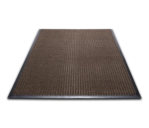 Guardian WaterGuard Indoor/Outdoor Wiper Scraper Floor Mat, Rubber/Nylon, 3'x10', Brown