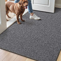 LUMI Ultra Thin Indoor Door Mat for Entrance 32"x48", Non Slip Entryway Mat, Low Profile Doormat, Unique Herringbone Design Carpet for Inside, Patio, Porch, Dark Gray