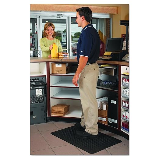 Guardian Flex Step Antifatigue Floor Mat, Rubber, 2'x3', Black