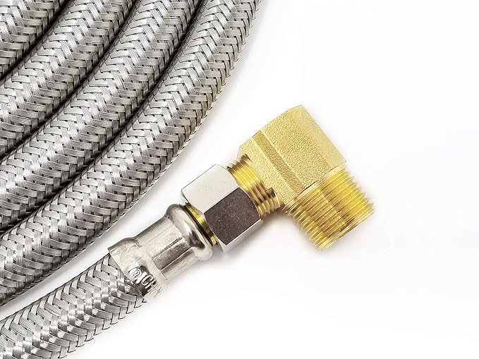 Dishwasher Hose Installation Kit - Premium Stainless Steel - Burst Proof Water Supply Line with 3/8" Compression Connections from Kelaro