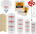Pouring Masters Paint Mixing Cup Kit - 12 Plastic Paint Cups (3 of Each Size 12, 24, 44, 72 Ounce), Sticks, Strainers, Tack Cloths, Mixer Blade & Can Opener - Epoxy Resin Mixing Cups for Measuring