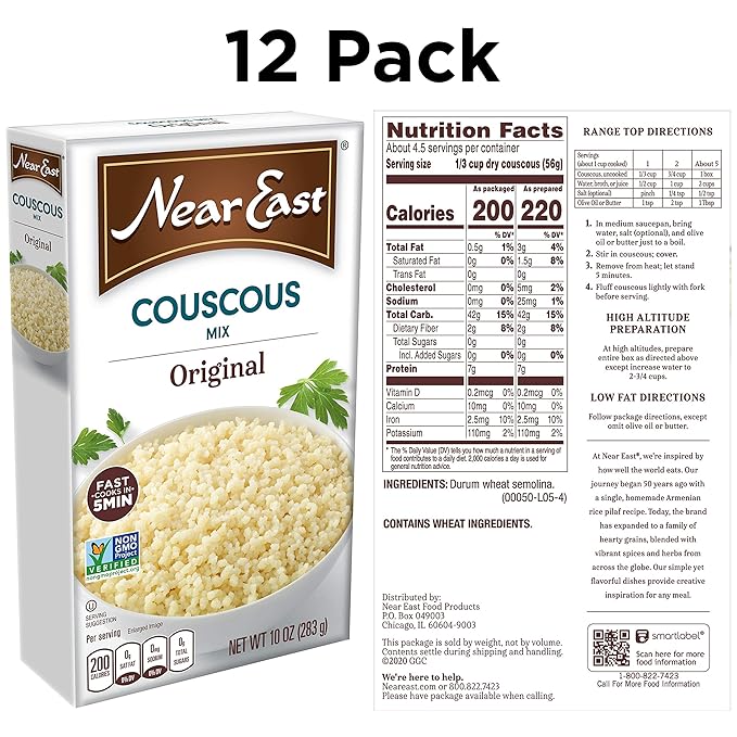 Near East Couscous Mix, Original, 10oz Boxes (12 Pack)