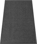 Kuyal Front Door Mat, 3'*5' Door Mat for Inside Outside Entrance,Waterproof Welcome Mats with Non-Slip Backing, Indoor Outdoor Entryway, Commercial Floor Mats, Durable & Easy to Clean, Dark Gray