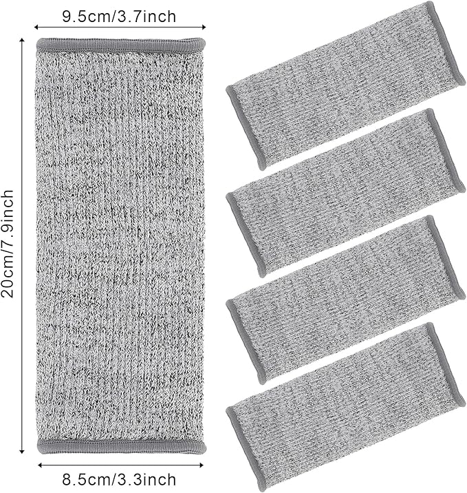 Neer 4 Pair Protective Arm Sleeves for Thin Skin Anti-Cut Burn Resistant Cover Forearm Sleeve for Cooking Construction (Gray,7.9 Inch)