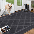 JSEI Dirt Trapper Door Mat 36"x60", Non-Slip Washable Entryway Mats, Dog Door Mat, Stain Resistant and Absorbent Floor Mats, Low Profile Welcome Mat for Front Back Door, Dark Grey