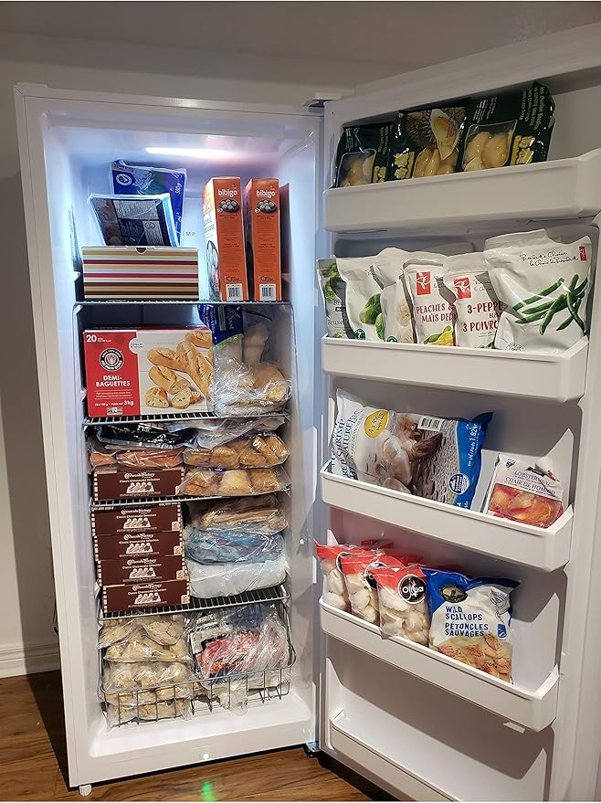 SMETA Stand Up Upright Freezer 13.8 Cuft, Deep Freezer Upright Frost Free Standing Garage Ready Standup Freezerless Refrigerator with Glass Shelves, Convertible Vertical Freezer 14 Cu Ft, White