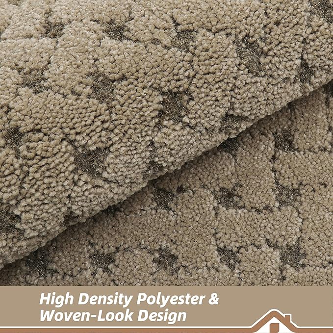 BEQHAUSE Dirt Trapper Door Mat Non-Slip Entryway Rugs Stain Resistant Absorbent Dog Doormats Woven-Look Washable Welcome Floor Doormat for Front Back Door, Muddy Wet Shoes & Paws, 24" x 36", Beige