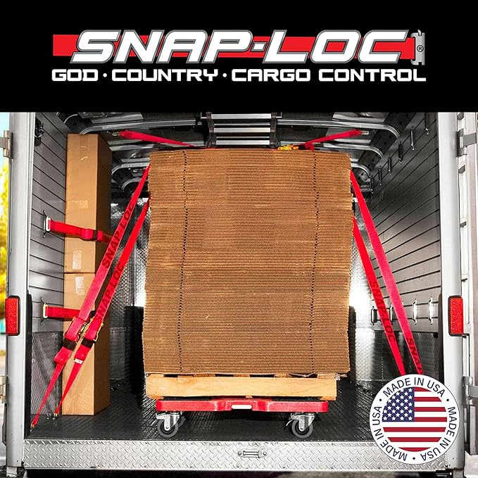 SNAP-LOC, All Terrain, 4 Wheel Dolly Heavy Duty Build, Dolly Cart, 6 Inch Casters, E Strap Attachment Included, 1,600 lb Capacity, Made in USA, Red