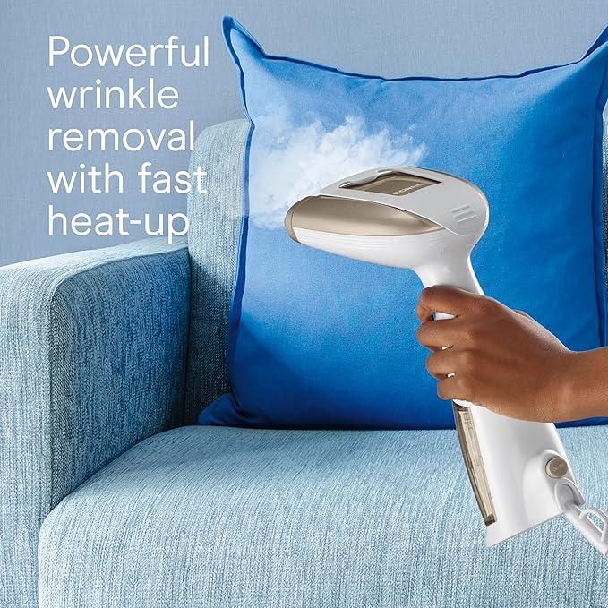 Conair Turbo Extreme Steam Hand Held Fabric Steamer, GS59X, 1875W, 15 min, 7.3 oz, White/Champagne