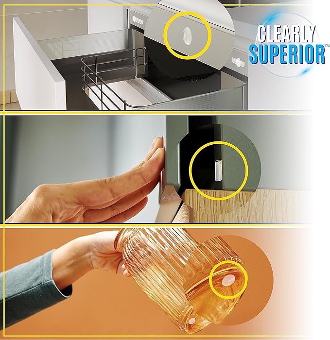 Gel Bumpers - Rectangle Variety Pack of 18 Small, Medium & Large – Low Profile - Protects Surfaces & Quiets Contact - Prevents Damage to Walls, Furniture, Appliances. - Peel & Stick