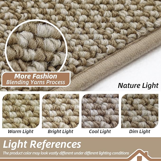 BEQHAUSE Dirt Trapper Door Mat 36" x 60", Non-Slip Washable Doormats Entrance Mat, Dirt Resistant and Absorbent Welcome Mat, Low Profile Floor Mats for Front Back Door and Entryway, Light Beige