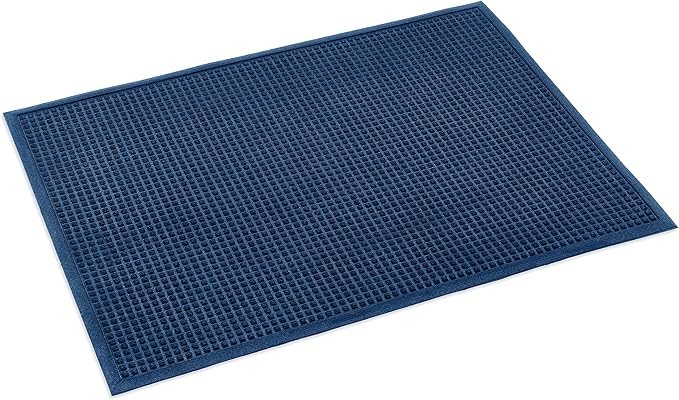 Ecomills Rubber Doormat, Large, 36" x 48", Blue, Large, Absorbent Indoor Outdoor, Stain Resistant, Rubber Non Slip Backing, Heavy Duty, Durable