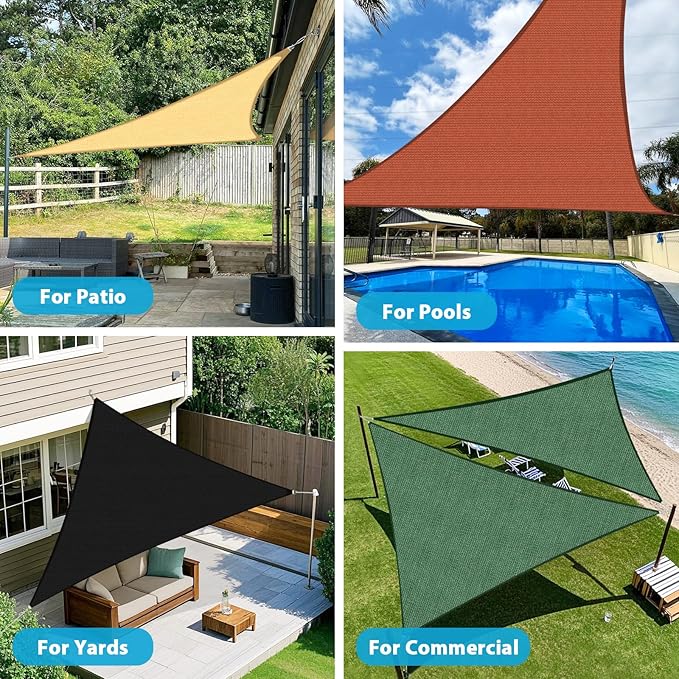 Amagenix Sun Shade Sail 9X9X12.7 Curved Edge Outdoor Shade Canopy Turquoise Breathable 95% UV Block Shade Cloth for Patio Garden Backyard (We Make Custom Size)